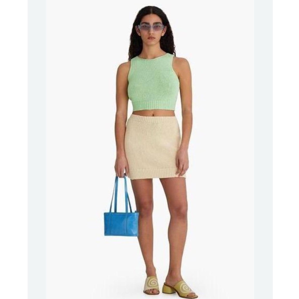 NEW PALOMA WOOL KADABRA SKIRT ECRU size S cotton knit mini